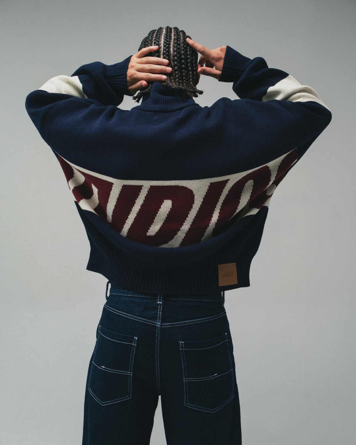 Thrill Navy Zipper Knit