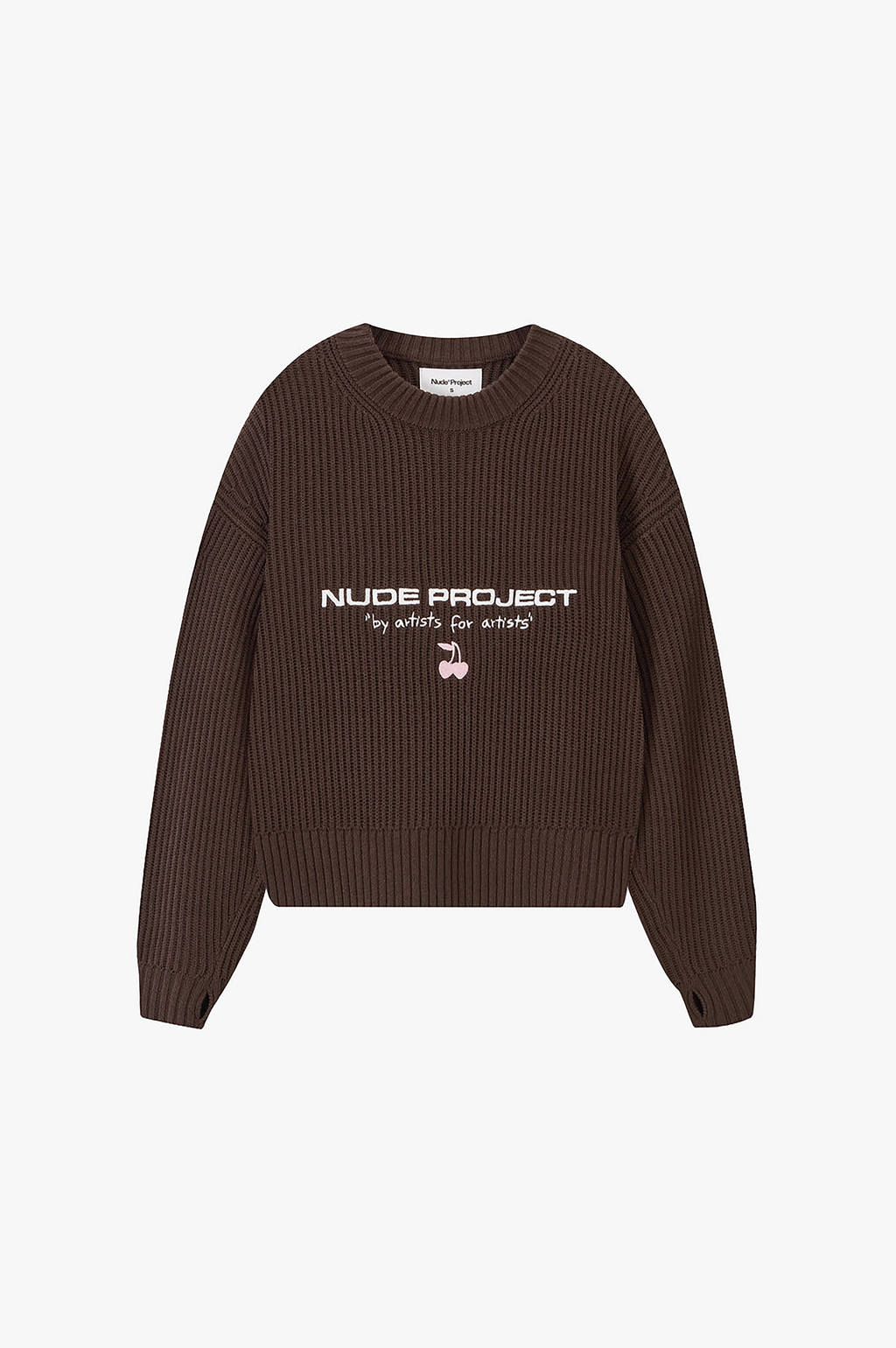 Wavy Knit Sweater Brown