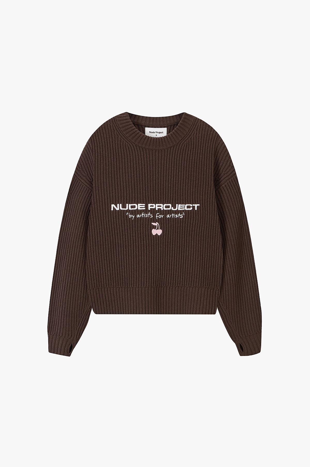 Wavy Knit Sweater Brown